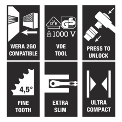 Wera 8100 SB 3/8" Drive 17 Piece 1000V Insulated Metric Sockets Set - 05004970001 -Hand Tool Shop 05004970001 features 09699.1697457637