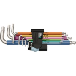 Wera 3950/9 9 Piece Hex-Plus Multicolour S/S Metric Hex L-Key Set - 05022669001