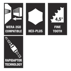 Wera Kraftform Kompakt 17 Piece T-Handle 89mm Long Bits Set - 05023471001 -Hand Tool Shop 05023471001 features 09972.1697457649