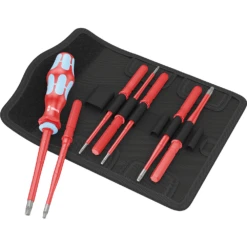 Wera Kraftform Kompakt 8 Piece 1000V Insulated Extra Slim S/S Screwdrivers Set - 05059040001