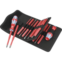Wera Kraftform Kompakt 17 Piece 1000V Insulated Extra Slim S/S Screwdrivers Set - 05059041001