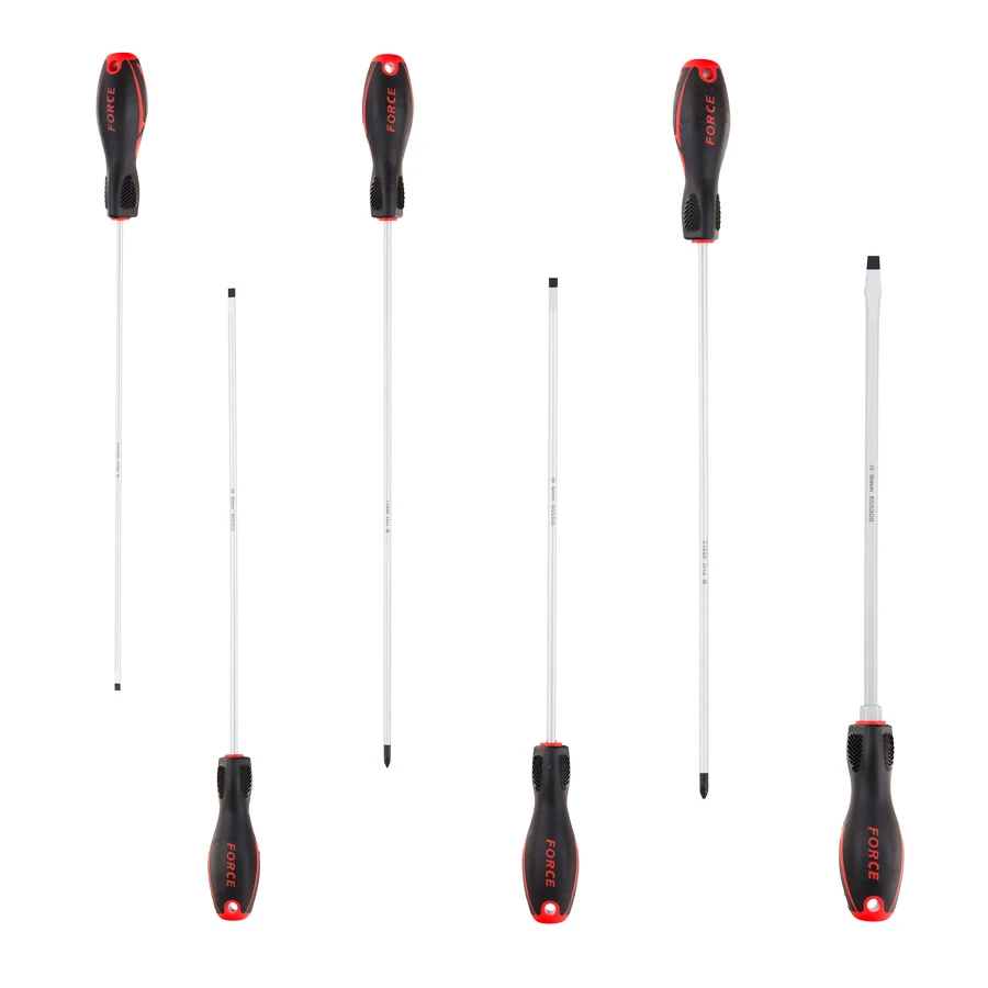 Force 6 Piece Assorted Extra Long Screwdrivers Set - 20611 2 Force 6 Piece Assorted Extra Long Screwdrivers Set - 20611 - Image 2