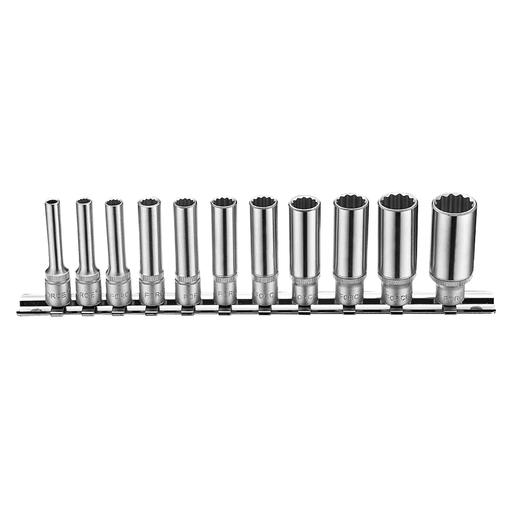 Force 1/4" Drive 11 Piece Imperial Deep Socket Set - 21110D 1 Force 1/4" Drive 11 Piece Imperial Deep Socket Set - 21110D