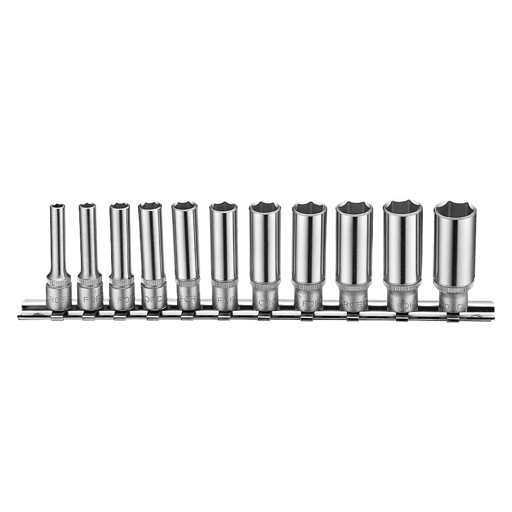 Force 1/4" Drive 11 Piece Metric Deep 6PT Socket Set - 21115 1 Force 1/4" Drive 11 Piece Metric Deep 6PT Socket Set - 21115
