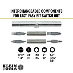 Klein Tools 11-in-1 Multi-Bit Screwdriver / Nut Driver With Assorted Bits - 32500 -Hand Tool Shop 32500 003 61247.1697457774