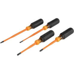 Klein Tools 4 Piece Assorted Slim-Tip Insulated Screwdriver Set - 33734INS