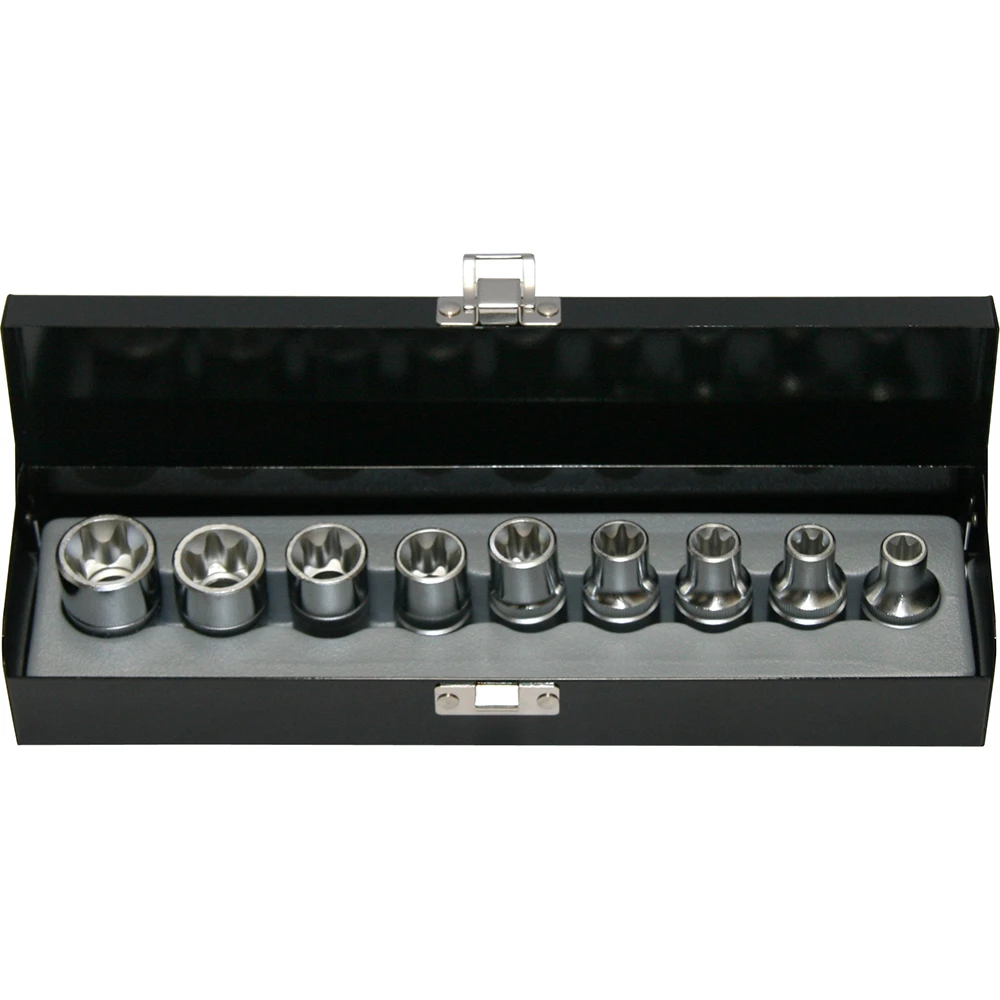 Force 1/2" Drive 9 Piece Female Star Socket Set - 4093 1 Force 1/2" Drive 9 Piece Female Star Socket Set - 4093