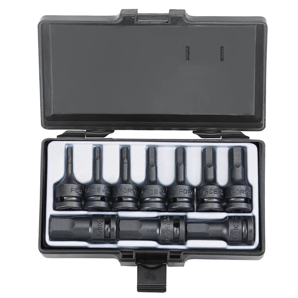 Force 1/2" Drive 10 Piece Hex Metric Impact Socket Set - 41012 1 Force 1/2" Drive 10 Piece Hex Metric Impact Socket Set - 41012