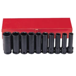 Force 1/2" Drive 10 Piece Metric Deep Impact Socket Set - 4107-18