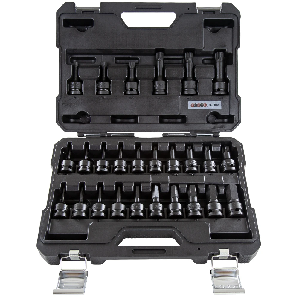Force 1/2" Drive 26 Piece Impact Bits Set - 4267 1 Force 1/2" Drive 26 Piece Impact Bits Set - 4267