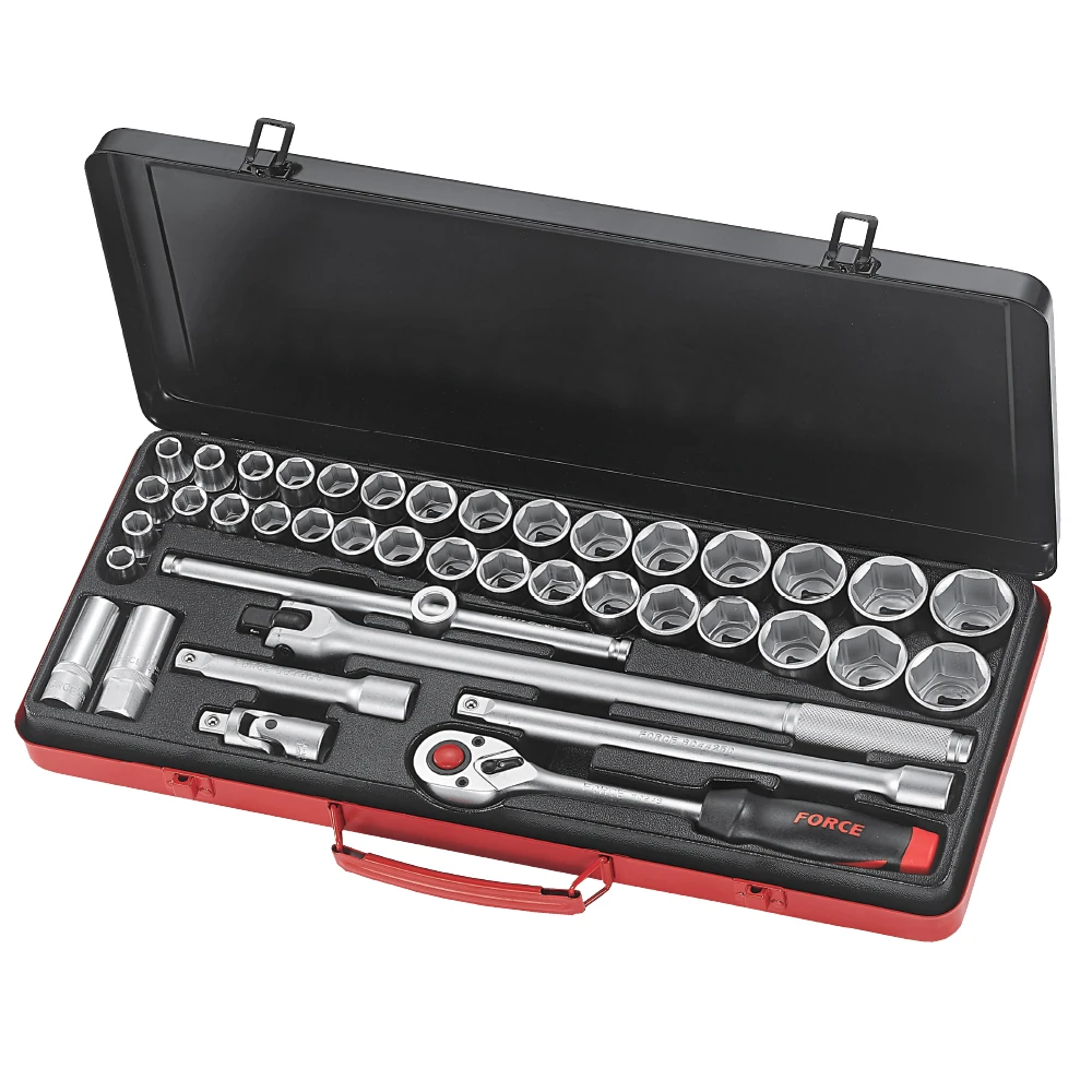 Force 1/2" Drive 41 Piece Metric & Imperial Socket Set - 4415 1 Force 1/2" Drive 41 Piece Metric & Imperial Socket Set - 4415