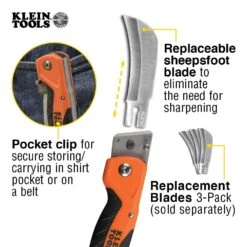 Klein Tools Cable-Skinning Utility Knife With Replaceable Blade - 44218 -Hand Tool Shop 44218 003 54645.1697457807