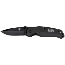 Klein Tools Black Pocket Knife With Drop Point Blade - 44220