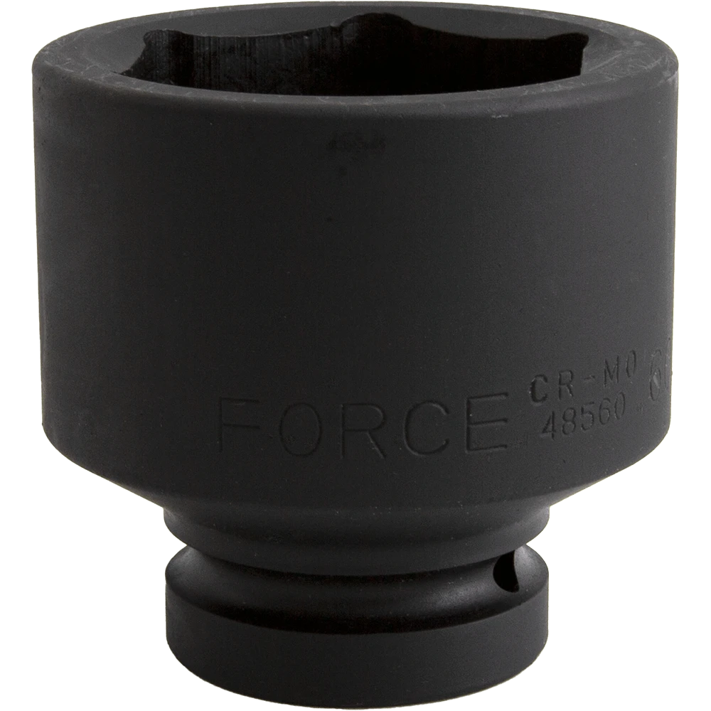 Force 60mm X 1" Drive Metric 6 Point Impact Socket - 48560 1 Force 60mm X 1" Drive Metric 6 Point Impact Socket - 48560