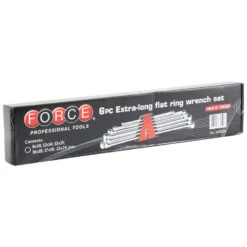 Force 6 Piece Assorted Metric Extra Long Flat Ring Spanners Set - 50622A -Hand Tool Shop 50622a 2 22061.1697456164