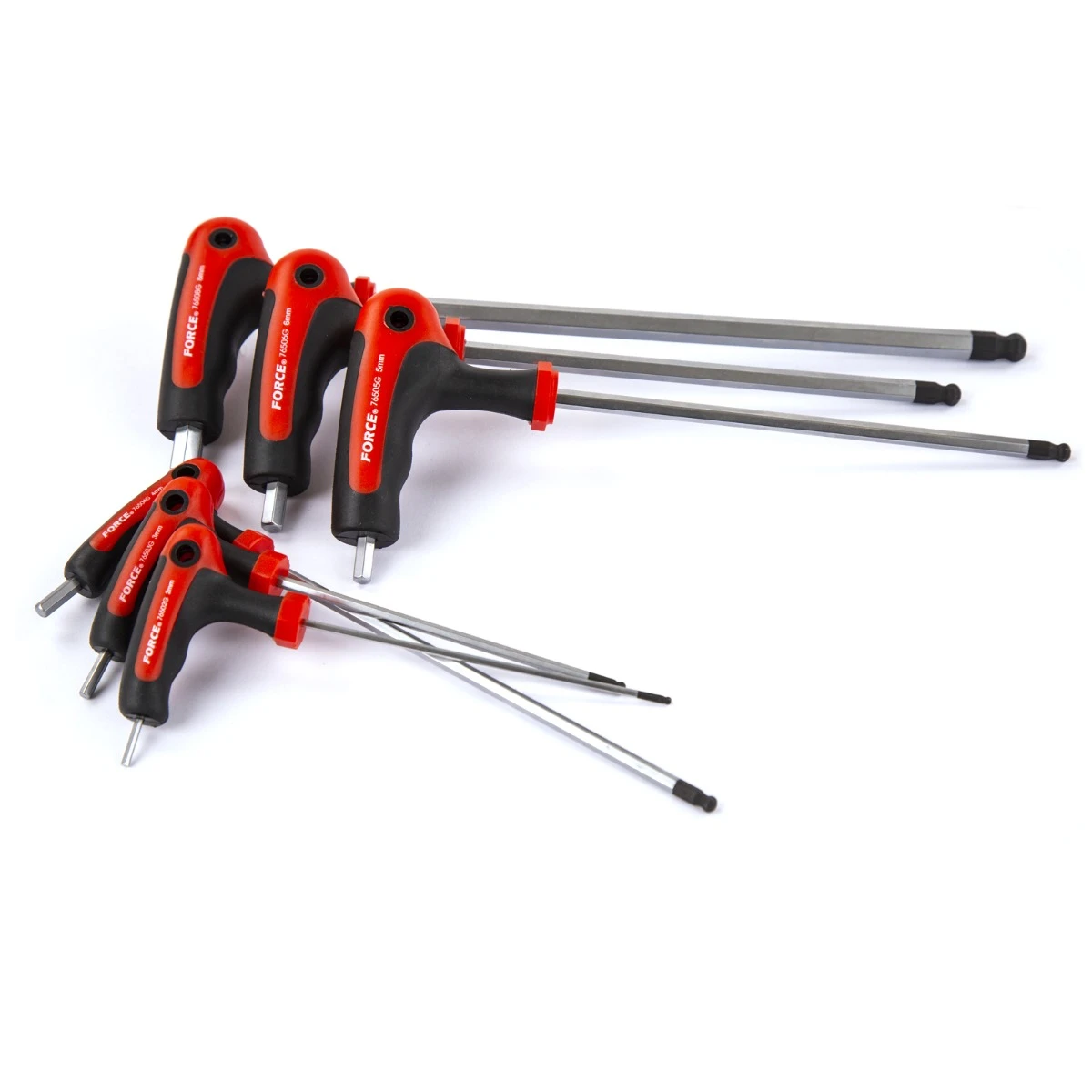 Force 6 Piece Ball Drive T-Handle Hex Key Set - 50637 1 Force 6 Piece Ball Drive T-Handle Hex Key Set - 50637