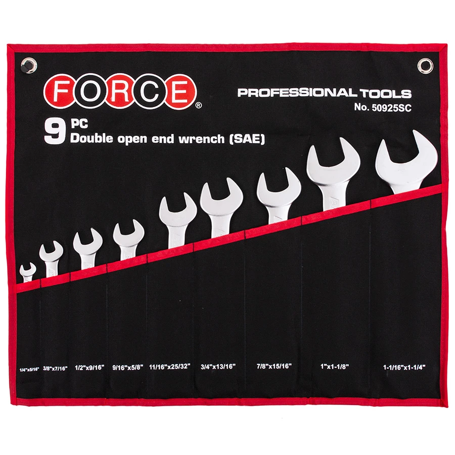 Force 9 Piece Assorted Imperial Double Open Ended Spanners Set - 50925SC 1 Force 9 Piece Assorted Imperial Double Open Ended Spanners Set - 50925SC