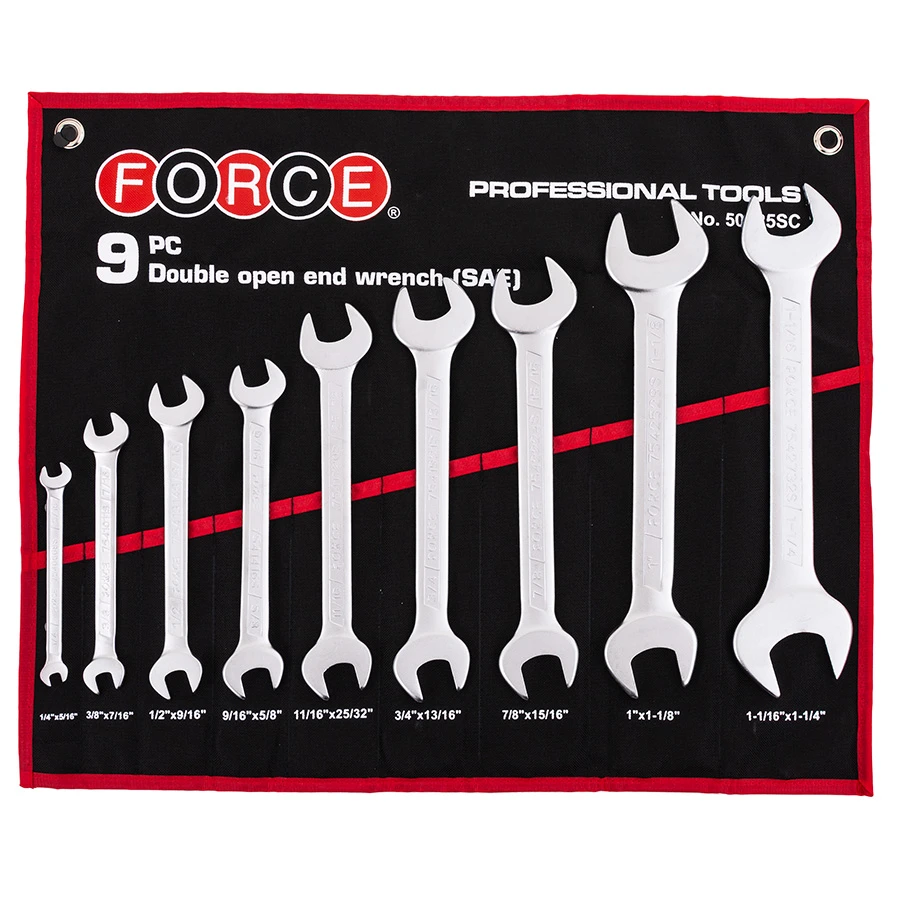Force 9 Piece Assorted Imperial Double Open Ended Spanners Set - 50925SC 2 Force 9 Piece Assorted Imperial Double Open Ended Spanners Set - 50925SC - Image 2