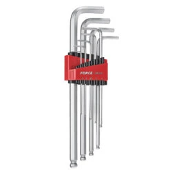 Force 9 Piece Assorted Long Metric Ball Drive Hex Key Set - 5093XLB