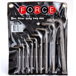 Force 9 Piece Assorted Long Series Torx Hex Key Set In Wallet - 5099L -Hand Tool Shop 5099l 2 23565.1697456167