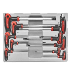 Force 10 Piece Assorted T-Handle Metric Ball Drive Hex Key Set - 5106B