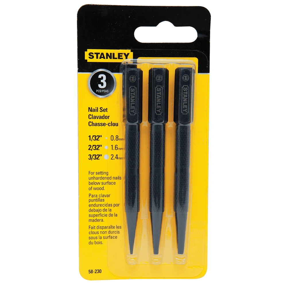 Stanley 3 Piece Nail Punch Set - 58-230 3 Stanley 3 Piece Nail Punch Set - 58-230 - Image 3