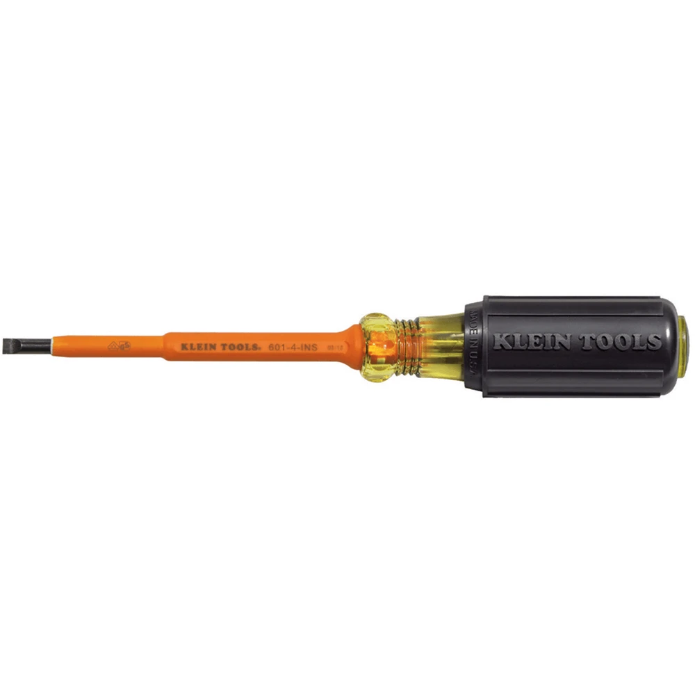 Klein Tools 4.8mm X 197mm Insulated Cabinet Tip Screwdriver - 601-4-INS 1 Klein Tools 4.8mm X 197mm Insulated Cabinet Tip Screwdriver - 601-4-INS