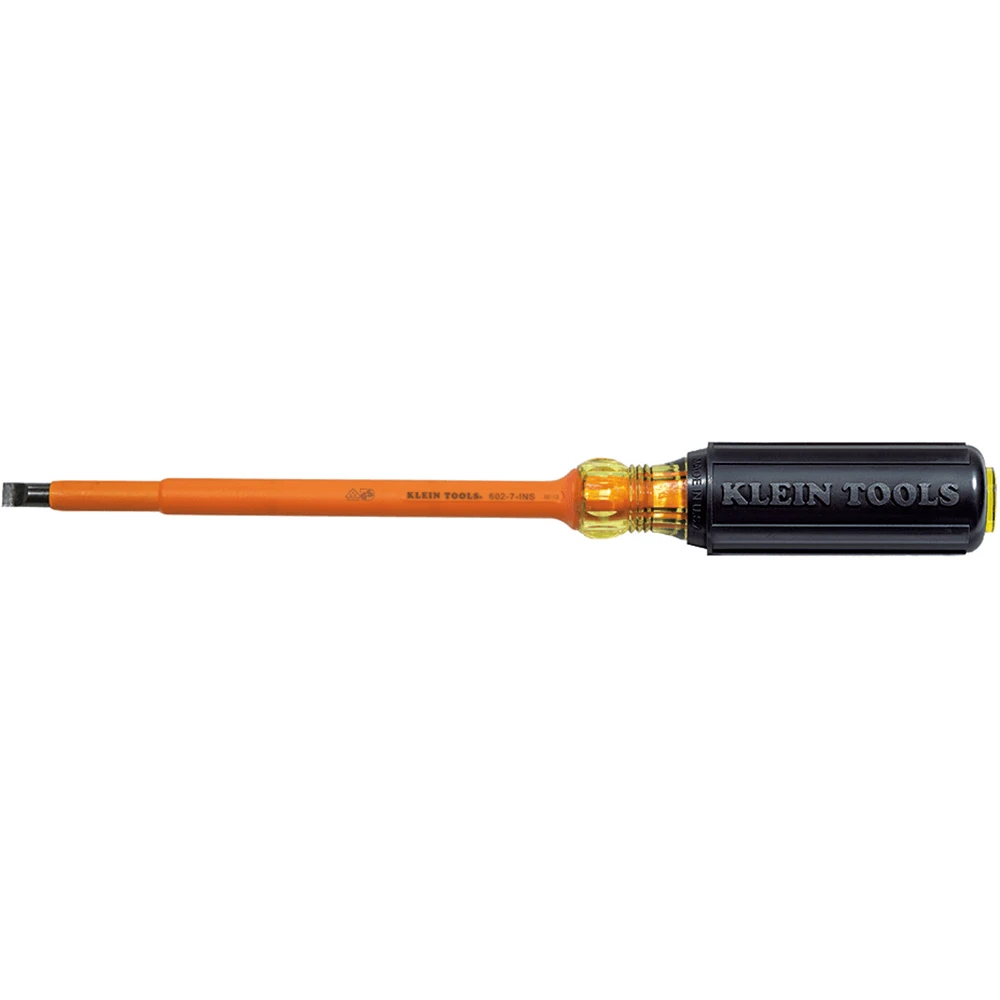 Klein Tools 7.9mm X 314mm Insulated Cabinet Tip Screwdriver - 602-7-INS 1 Klein Tools 7.9mm X 314mm Insulated Cabinet Tip Screwdriver - 602-7-INS