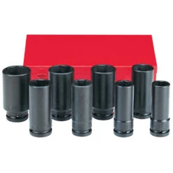 Force 3/4" Drive 8 Piece Metric Deep Impact Socket Set - 6081D