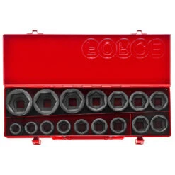 Force 3/4" Drive 16 Piece Imperial Impact Socket Set - 6163S