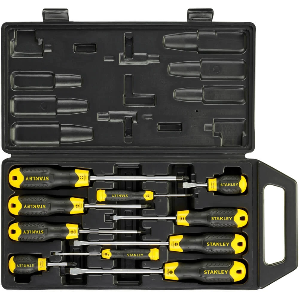 Stanley 10 Piece Cushion Grip Screwdriver Set - 65-005 1 Stanley 10 Piece Cushion Grip Screwdriver Set - 65-005