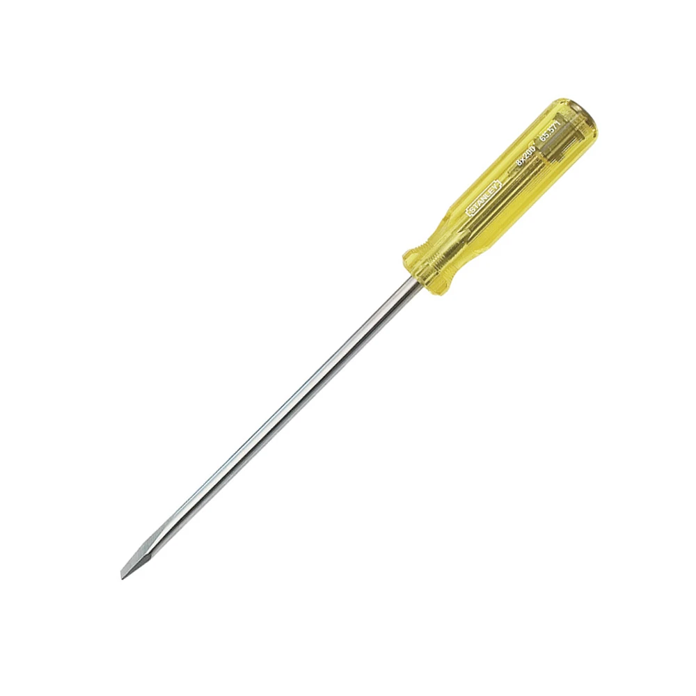 Stanley 8mm X 200mm Thru-Tang Slotted Screwdriver - 65-571 1 Stanley 8mm X 200mm Thru-Tang Slotted Screwdriver - 65-571