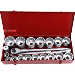 Force 1" Drive 21 Piece Metric Socket Set - 8211