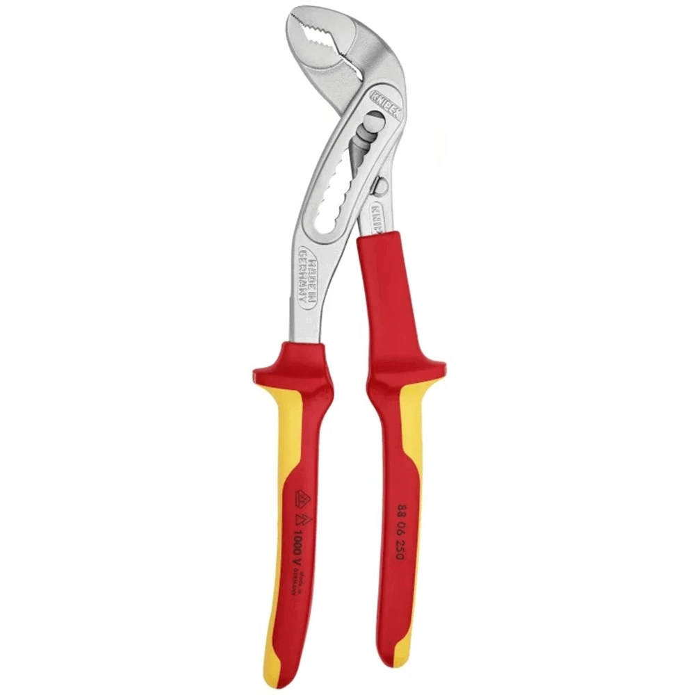 Knipex 1000V Insulated 250mm Chrome Alligator Water Pump Pliers - 8806250 1 Knipex 1000V Insulated 250mm Chrome Alligator Water Pump Pliers - 8806250