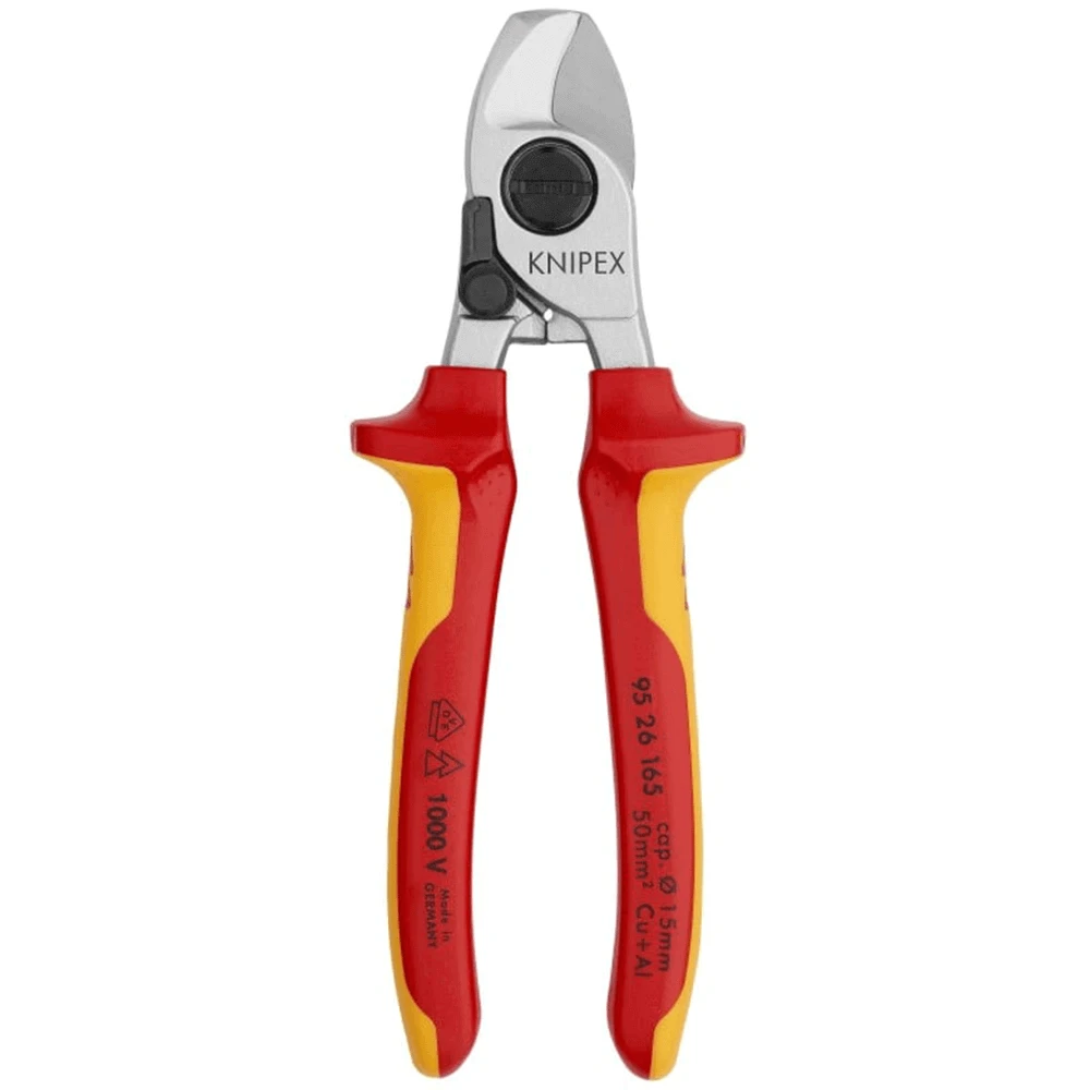 Knipex 1000V Insulated 165mm Cable Shears With Opening Spring - 9526165 1 Knipex 1000V Insulated 165mm Cable Shears With Opening Spring - 9526165