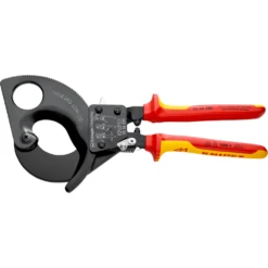 Knipex 1000V Insulated 280mm Ratchet Action Cable Cutters - 9536280