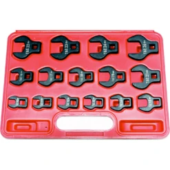 T&E Tools 15 Piece Metric Open-End Crowsfoot Wrench Set - 3/8" Drive - TEBCF55M/A