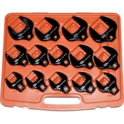 T&E Tools 14 Piece Imperial Open-End Crowsfoot Wrench Set - 1/2" Drive - CF1400
