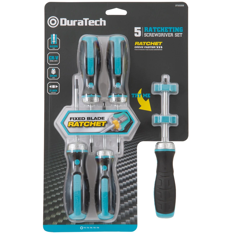 DuraTech 5 Piece Ratcheting Torx Screwdriver Set - DT101068 3 DuraTech 5 Piece Ratcheting Torx Screwdriver Set - DT101068 - Image 3