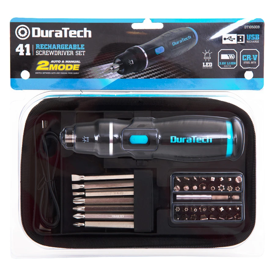 DuraTech 41 Piece 3.6v Li-Ion Precision USB Rechargeable Screwdriver Set - DT105009 5 DuraTech 41 Piece 3.6v Li-Ion Precision USB Rechargeable Screwdriver Set - DT105009 - Image 5