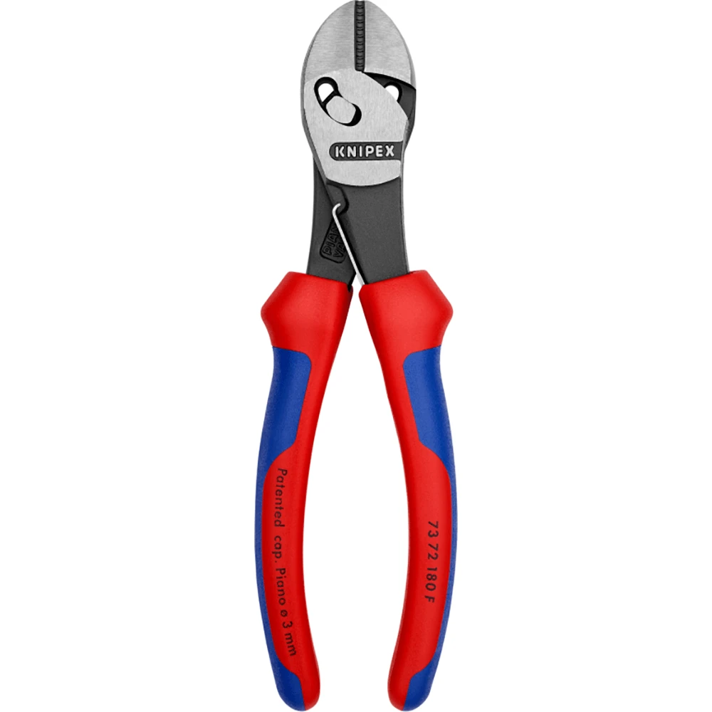 Knipex 180mm TwinForce High Performance Diagonal Cutters With Opening Spring - 7372180F 1 Knipex 180mm TwinForce High Performance Diagonal Cutters With Opening Spring - 7372180F
