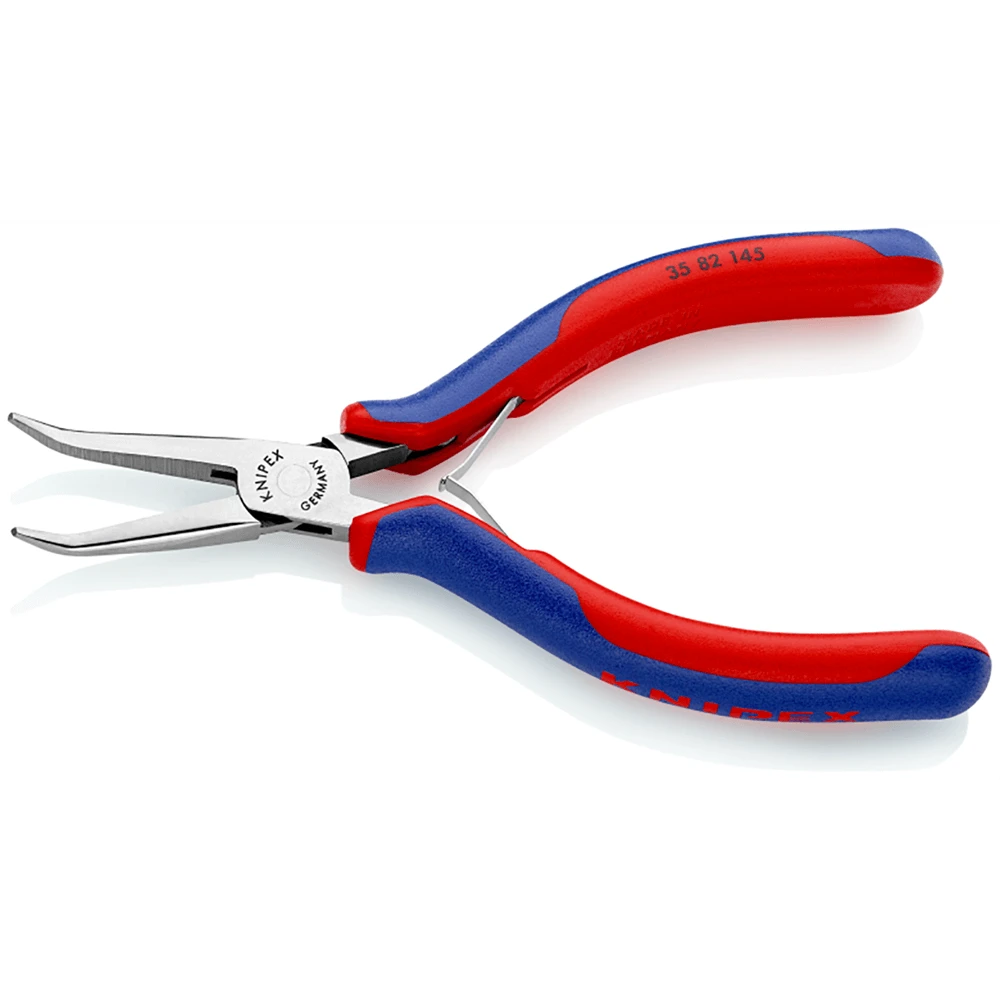 Knipex 145mm 45° Angled Half Round Tips Electronics Pliers - 3582145 2 Knipex 145mm 45° Angled Half Round Tips Electronics Pliers - 3582145 - Image 2