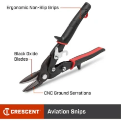 Crescent Wiss Red Tradesman Left Cut Aviation Snips - M1P -Hand Tool Shop m1p 05 58134.1697458282