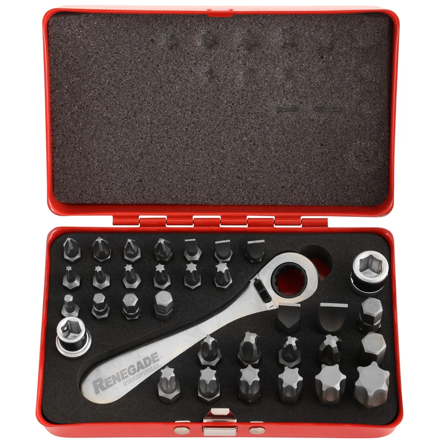 Renegade Industrial 34 Piece Ratchet Screwdrivers Set - RI03412 1 Renegade Industrial 34 Piece Ratchet Screwdrivers Set - RI03412