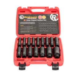 Renegade Industrial 1/2" Drive 16 Piece Metric Deep Impact Socket Set - RI1216MDIS