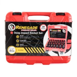 Renegade Industrial 1/2" Drive 16 Piece Metric Deep Impact Socket Set - RI1216MDIS -Hand Tool Shop ri1216mdis 005 49448.1697455817