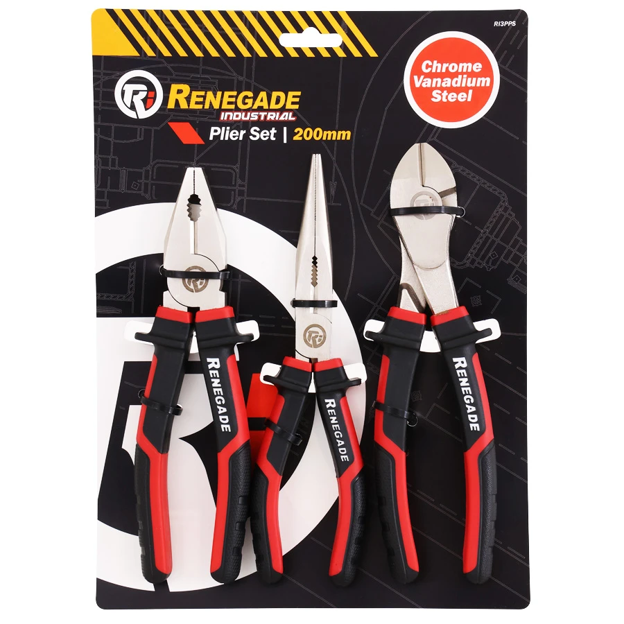 Renegade Industrial 3 Piece 200mm Pliers Set - RI3PPS 8 Renegade Industrial 3 Piece 200mm Pliers Set - RI3PPS - Image 8