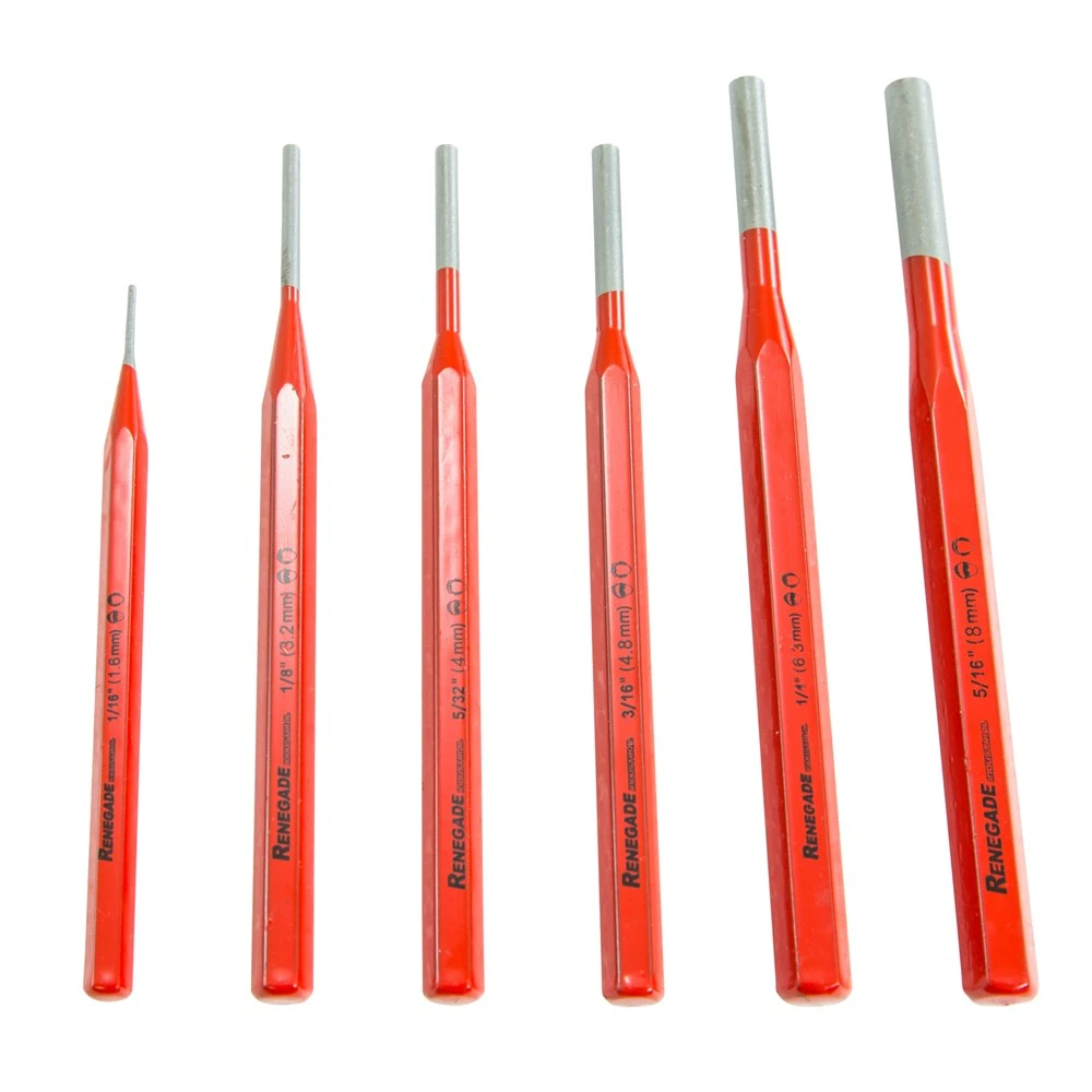 Renegade Industrial 6 Piece Pin Punch Set - RI6PPS 1 Renegade Industrial 6 Piece Pin Punch Set - RI6PPS