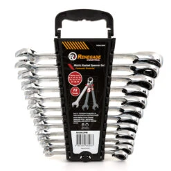 Renegade Industrial 12 Piece Metric Forward & Reverse Ratchet Spanners Set - RIGW12PM