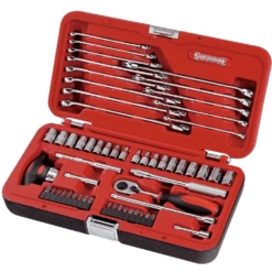 Sidchrome 57 Piece 1/4" Drive Metric/AF Socket & Spanner Set In BMC - SCMT10810